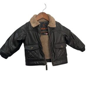 Hawke & Co Dark Brown Jacket / Bomber Faux Leather 18 M